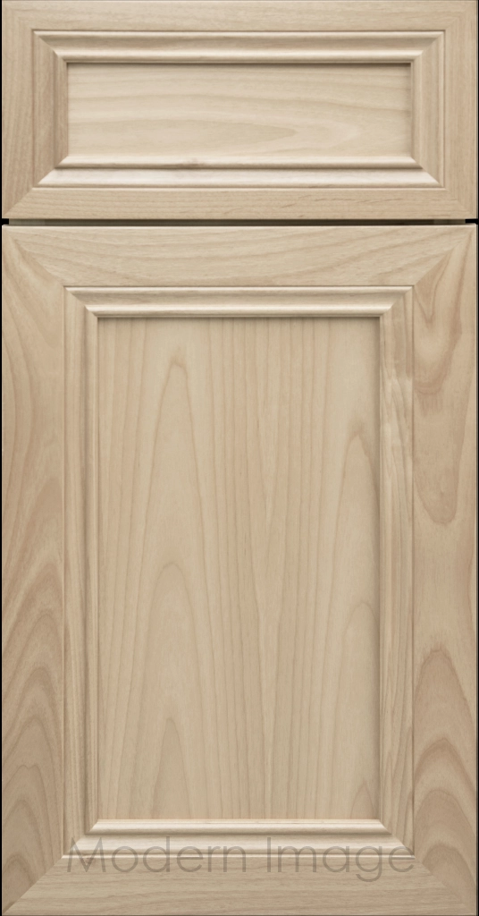 Corona Flat Panel Kitchen Cabinet in Blondie Stain with mitered molding